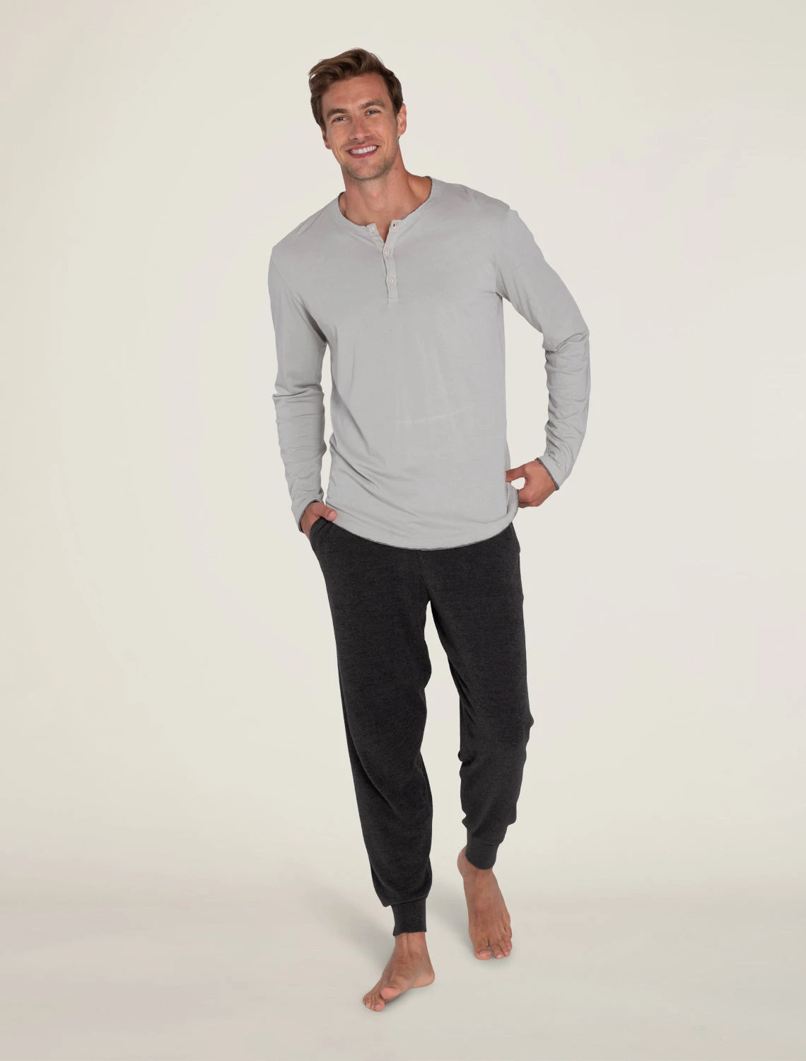 Malibu Collection® Men’s Long Sleeve Henley With Woven Detail 5 Malibu Collection® Men’s Long Sleeve Henley With Woven Detail - Image 3