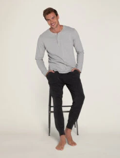 Malibu Collection® Men’s Long Sleeve Henley With Woven Detail 11 Malibu Collection® Men’s Long Sleeve Henley With Woven Detail -MOON HOME Shop AlexFallPickup 271