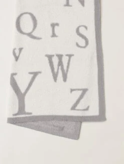 CozyChic® ABC Blanket -MOON HOME Shop B585 Oyster Cream Gray 2 W