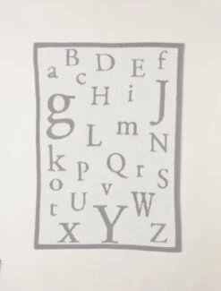 CozyChic® ABC Blanket -MOON HOME Shop B585 Oyster Cream Gray 3 W