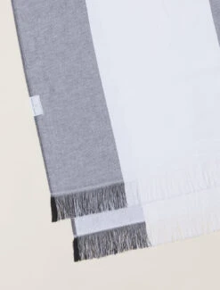 Bold Stripe Turkish Organic Cotton Beach Blanket -MOON HOME Shop BDHBC21325 Carbon White W 4