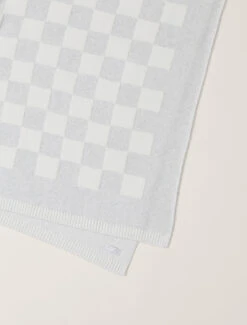 CozyChic® Cotton Checkered Throw -MOON HOME Shop BDHNV22325 Grey Cream 3 W