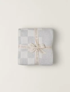 CozyChic® Cotton Checkered Throw -MOON HOME Shop BDHNV22325 HeatherGreyCream 1 W