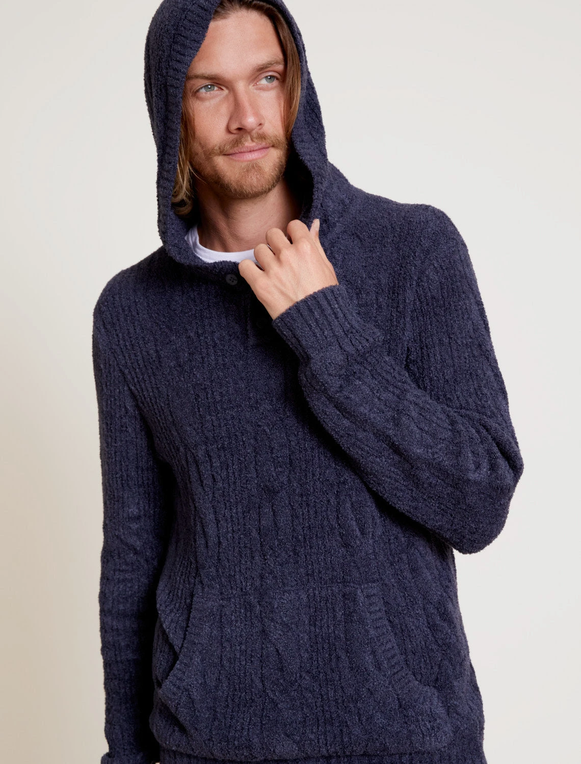 CozyChic Lite® Men’s Cable Hooded Henley 7 CozyChic Lite® Men’s Cable Hooded Henley - Image 5