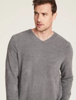 CozyChic Lite® Men's Relaxed V-Neck Pullover -MOON HOME Shop BDMCL22062 Graphite 0570copy
