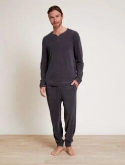 CozyChic Ultra Lite® Men’s Henley -MOON HOME Shop BDMCU20911 Carbon Black 1890