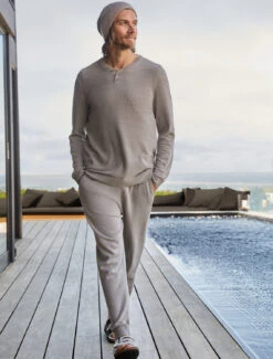 CozyChic Ultra Lite® Men’s Henley -MOON HOME Shop BDMCU21459 6504 V4