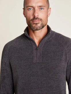 CozyChic Ultra Lite® Men's Half Zip Mock Pullover 11 CozyChic Ultra Lite® Men's Half Zip Mock Pullover -MOON HOME Shop BDMCU21740 Carbon 1002