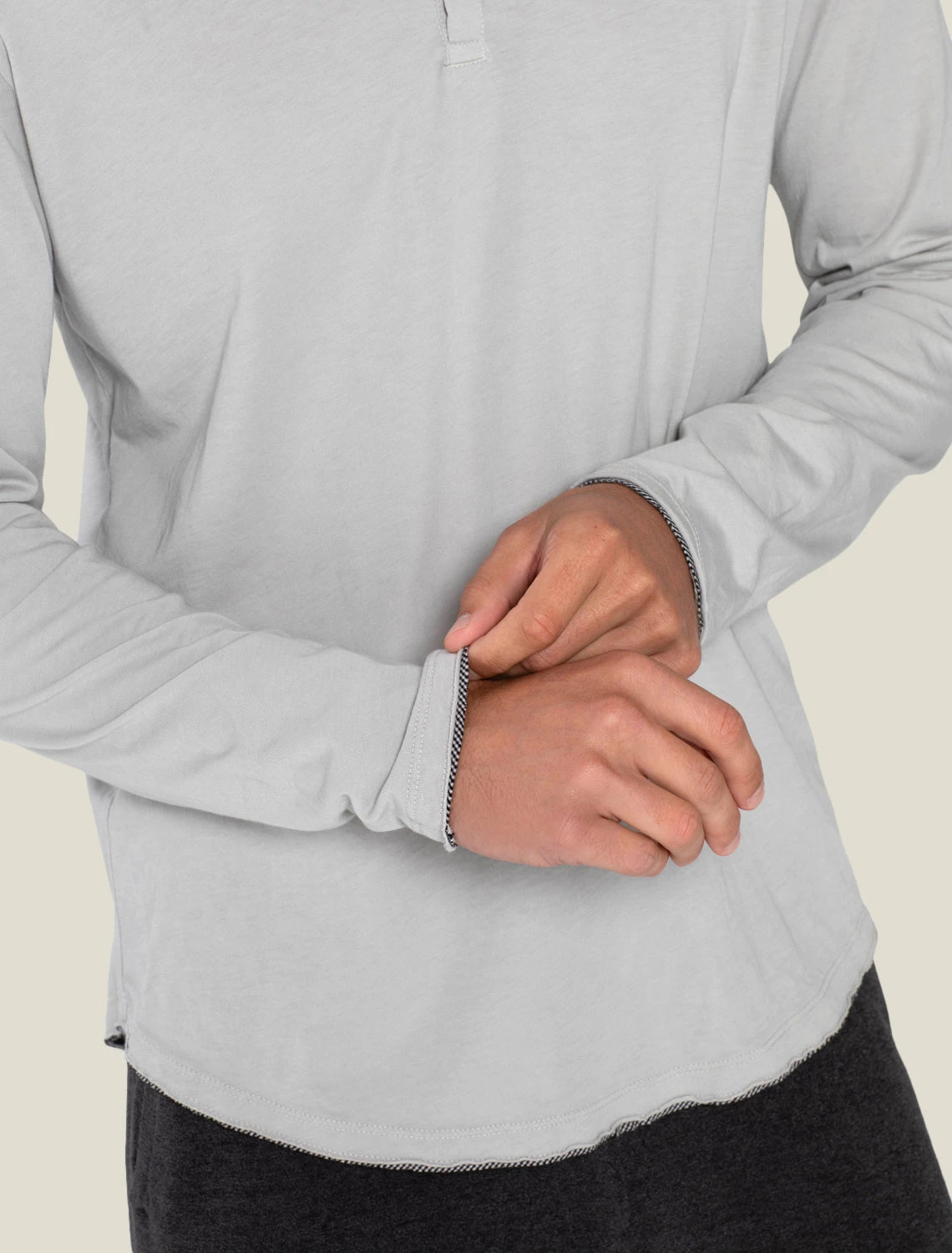 Malibu Collection® Men’s Long Sleeve Henley With Woven Detail 8 Malibu Collection® Men’s Long Sleeve Henley With Woven Detail - Image 6