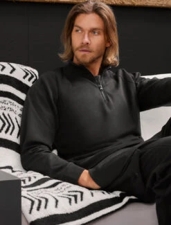 Malibu Collection® Men’s Pima Cotton Fleece Half Zip Pullover 12 Malibu Collection® Men’s Pima Cotton Fleece Half Zip Pullover -MOON HOME Shop BDMMC21356 5543 V1