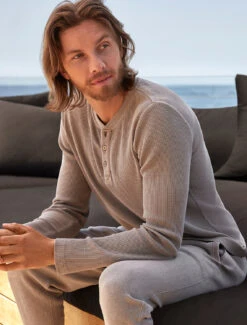 Malibu Collection® Men’s Pigment Waffle Long Sleeve Henley Tee 12 Malibu Collection® Men’s Pigment Waffle Long Sleeve Henley Tee -MOON HOME Shop BDMMC21363 1835 V3