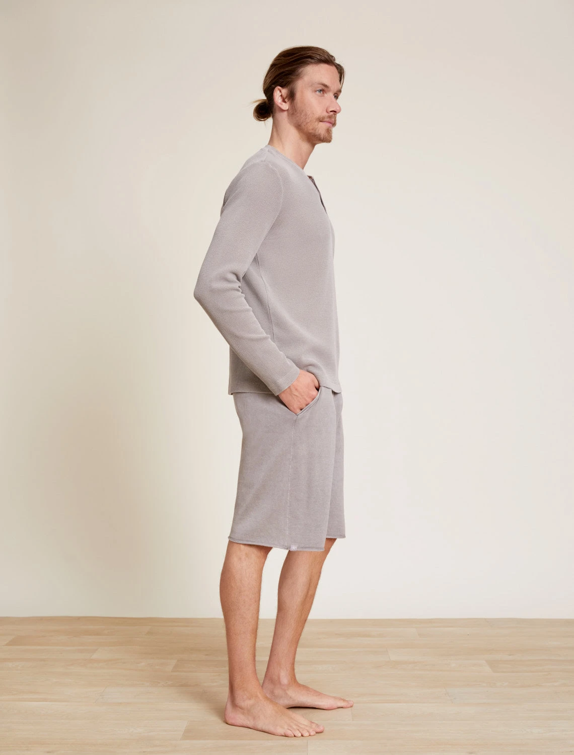 Malibu Collection® Men’s Pigment Waffle Long Sleeve Henley Tee 4 Malibu Collection® Men’s Pigment Waffle Long Sleeve Henley Tee - Image 2