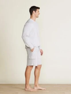 Malibu Collection® Men's Brushed Fleece Cargo Short -MOON HOME Shop BDMMC22347 SILVER BDMMC22348 0736