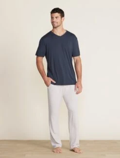 Malibu Collection® Men's Cotton Modal V-Neck Basic Tee 12 Malibu Collection® Men's Cotton Modal V-Neck Basic Tee -MOON HOME Shop BDMMC22554 indigo BDMCU22332 silver 003