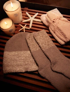 CozyChic® Heather Stripe Beanie And Sock Set 11 CozyChic® Heather Stripe Beanie And Sock Set -MOON HOME Shop BDWCC21464 0467 V1