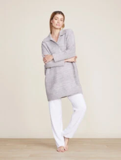 CozyChic® Collared Poncho -MOON HOME Shop BDWCC21858 HE Pewter Silver 0700