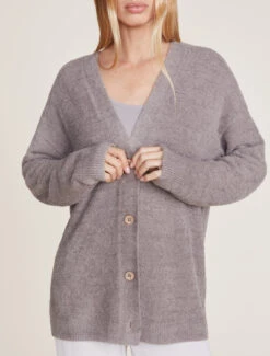 CozyChic Lite® Cable Button Cardigan -MOON HOME Shop BDWCL21888 Beach Rock 1309