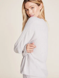 CozyChic Lite® Rib Blocked Pullover 12 CozyChic Lite® Rib Blocked Pullover -MOON HOME Shop BDWCL21908 Silver 0661