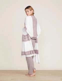 CozyChic Lite® Pinched Stripe Blanket Scarf 10 CozyChic Lite® Pinched Stripe Blanket Scarf -MOON HOME Shop BDWCL22036 Pearl Deep Taupe 1778