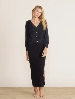 CozyChic Lite® Diamond Pointelle Cardigan -MOON HOME Shop BDWCL22246 black 301