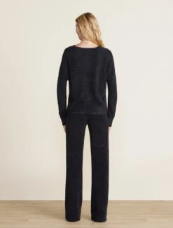 CozyChic Lite® Diamond Pointelle Pullover -MOON HOME Shop BDWCL22505 black 1671