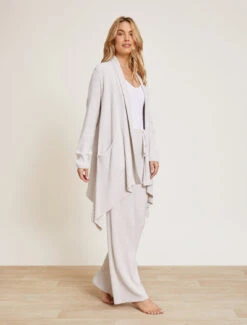 CozyChic Ultra Lite® Draped Shawl Collar Cardi -MOON HOME Shop BDWCU21255 Almond 5159