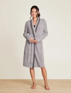 CozyChic Ultra Lite® Tipped Ribbed Short Robe -MOON HOME Shop BDWCU21773 DoveGrayMineral 1684