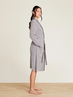 CozyChic Ultra Lite® Tipped Ribbed Short Robe -MOON HOME Shop BDWCU21773 DoveGrayMineral 1691