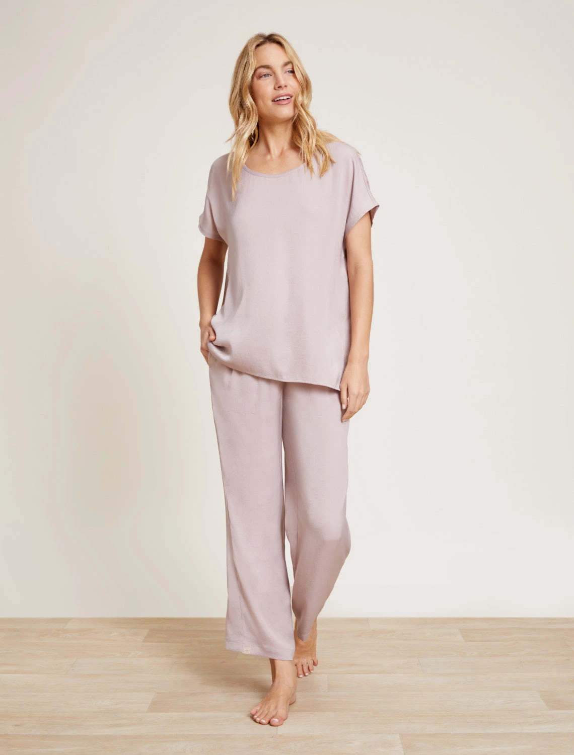 Washed Satin Tee & Cropped Pant Set 4 Washed Satin Tee & Cropped Pant Set - Image 2