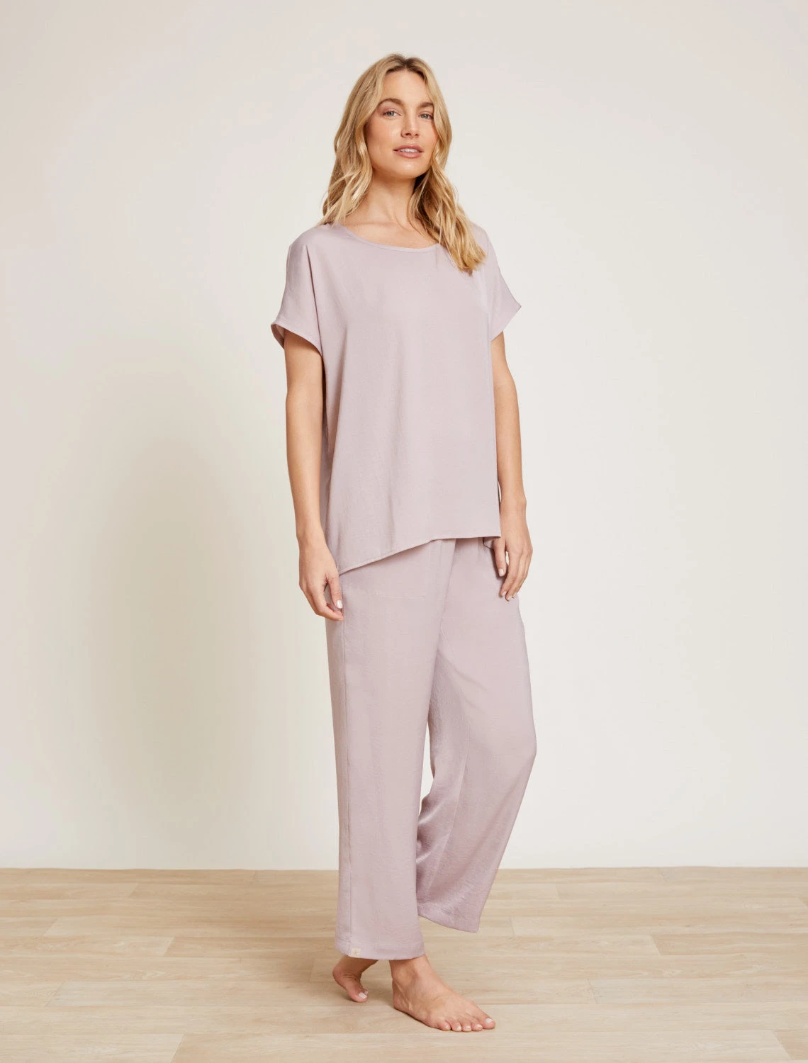 Washed Satin Tee & Cropped Pant Set 5 Washed Satin Tee & Cropped Pant Set - Image 3