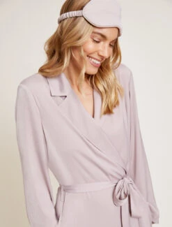 Washed Satin Notch Collar Robe 11 Washed Satin Notch Collar Robe -MOON HOME Shop BDWES21315 Feather 5616