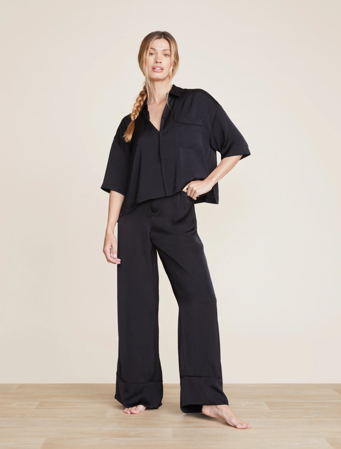 Washed Satin Cropped Dream Shirt 3 Washed Satin Cropped Dream Shirt