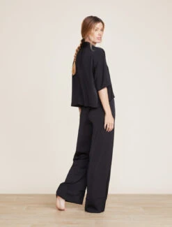 Washed Satin Cropped Dream Shirt 11 Washed Satin Cropped Dream Shirt -MOON HOME Shop BDWES21922 Carbon 2031