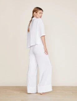 Washed Satin Piped Wide Leg Pant -MOON HOME Shop BDWES21922 Pearl 1910 4a9cf236 06df 4d77 a2a8 243f821b794f