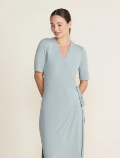 Luxe Milk Jersey® 3/4 Sleeve Wrap Dress -MOON HOME Shop BDWLM22066 beachglass 2821 4569f605 16a8 4886 8b0f 7985b6b58d5b