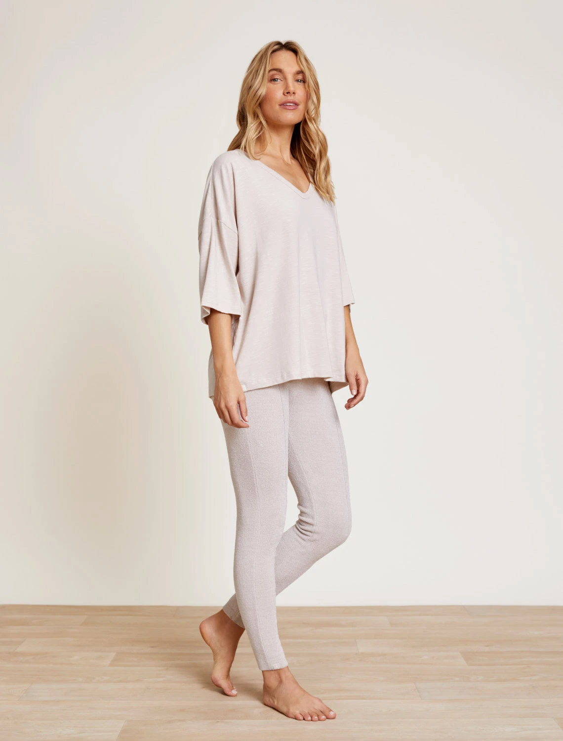 Malibu Collection® Slub Jersey V-neck Boxy Tee 4 Malibu Collection® Slub Jersey V-neck Boxy Tee - Image 2