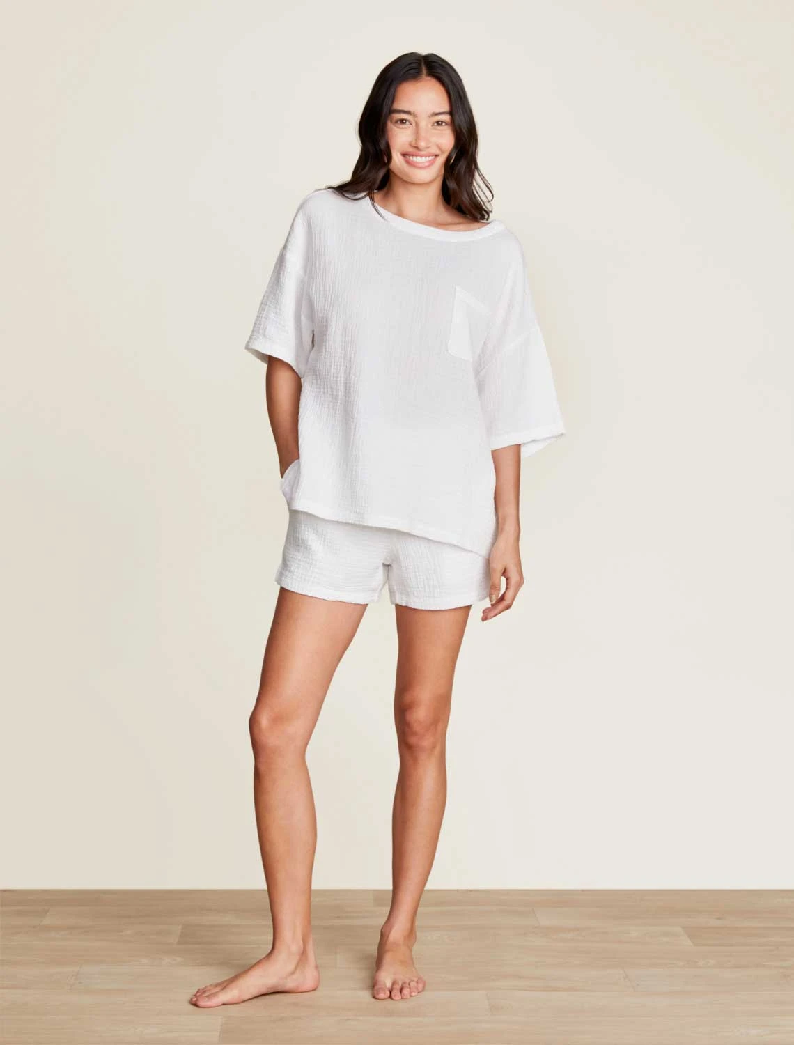 Malibu Collection® Sun Soaked Crinkle Cotton Tee & Short Set 3 Malibu Collection® Sun Soaked Crinkle Cotton Tee & Short Set