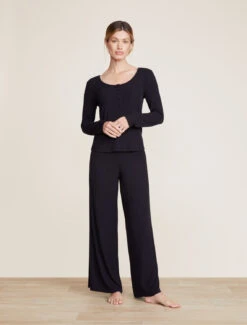 Malibu Collection® Ultra-Soft Rib Wide Leg Pant -MOON HOME Shop BDWMC21934 Black 1587 18b77393 a122 4cfc 8126 f51582abead0