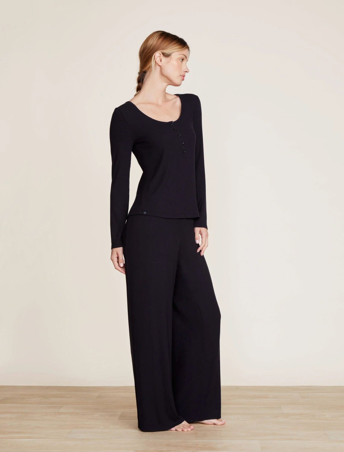 Malibu Collection® Ultra-Soft Rib Long Sleeve Henley 5 Malibu Collection® Ultra-Soft Rib Long Sleeve Henley - Image 3