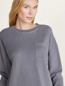 Malibu Collection® Brushed Fleece Sweater Mix Pullover -MOON HOME Shop BDWMC22266 COAL BDWMC22269 1899