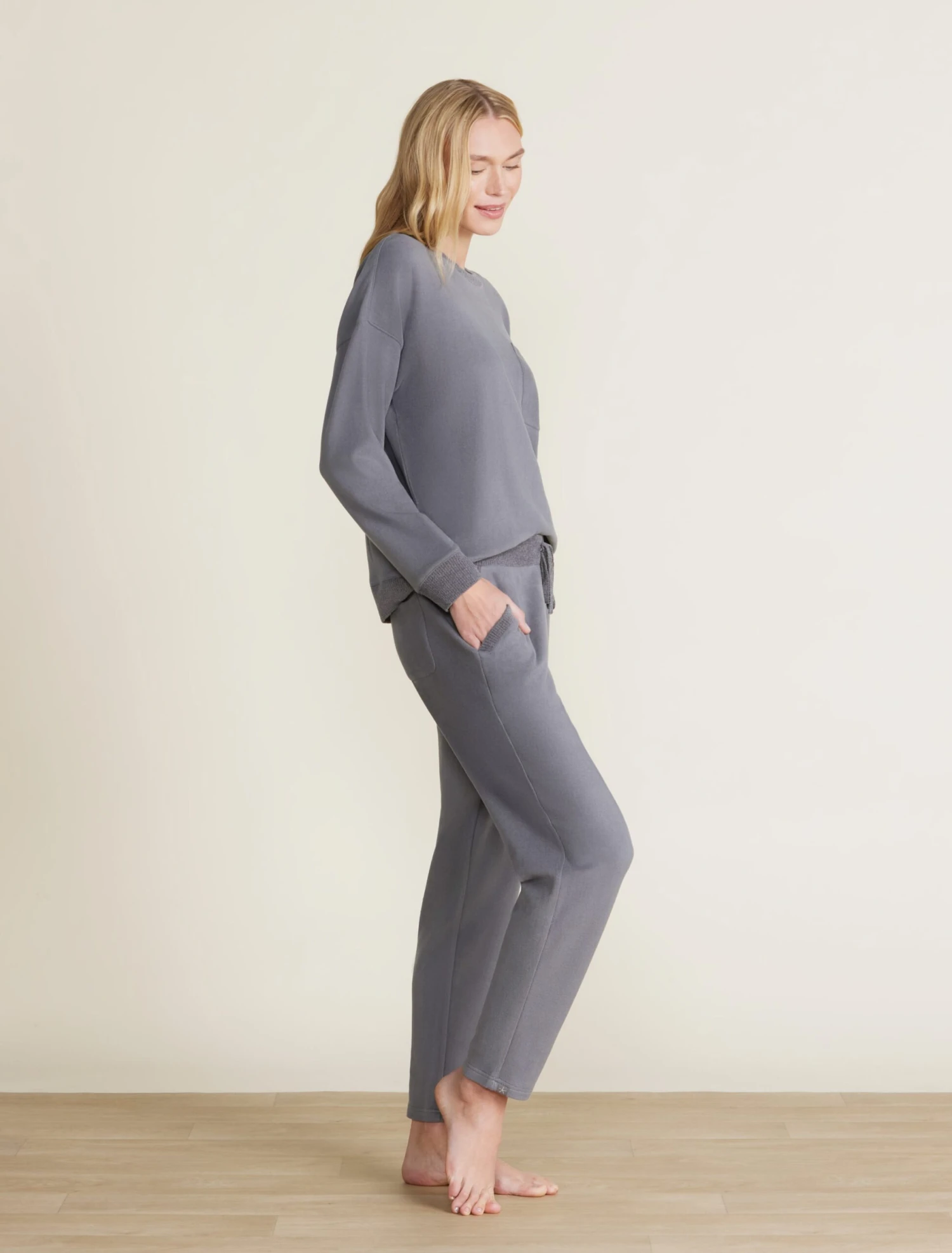 Malibu Collection® Brushed Fleece Sweater Mix Tapered Pant 4 Malibu Collection® Brushed Fleece Sweater Mix Tapered Pant - Image 2