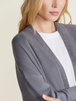 Malibu Collection® Brushed Fleece Sweater Mix Cardigan 11 Malibu Collection® Brushed Fleece Sweater Mix Cardigan -MOON HOME Shop BDWMC22456 COAL 2061