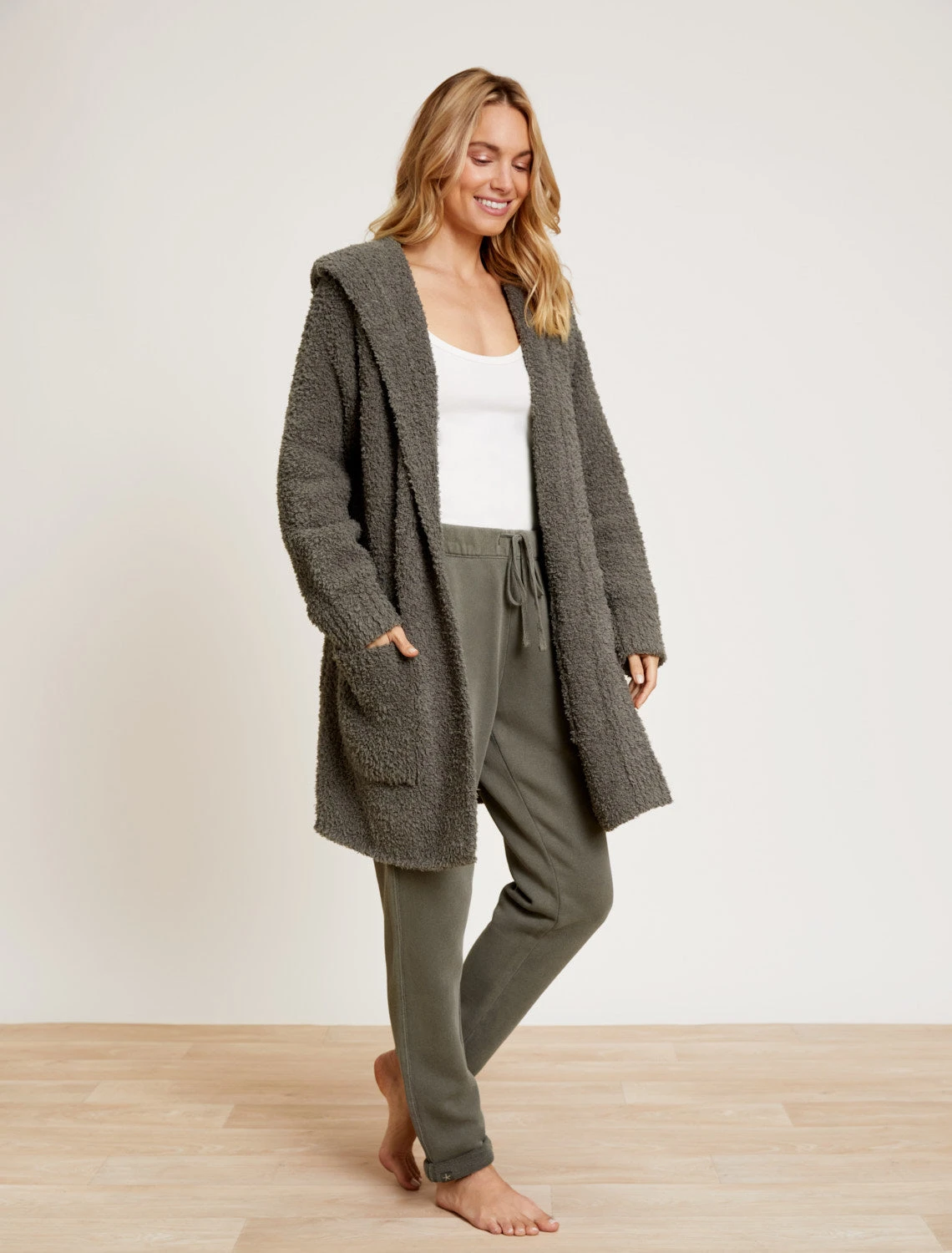 CozyChic® Boucle Hooded Long Coatigan 5 CozyChic® Boucle Hooded Long Coatigan - Image 3