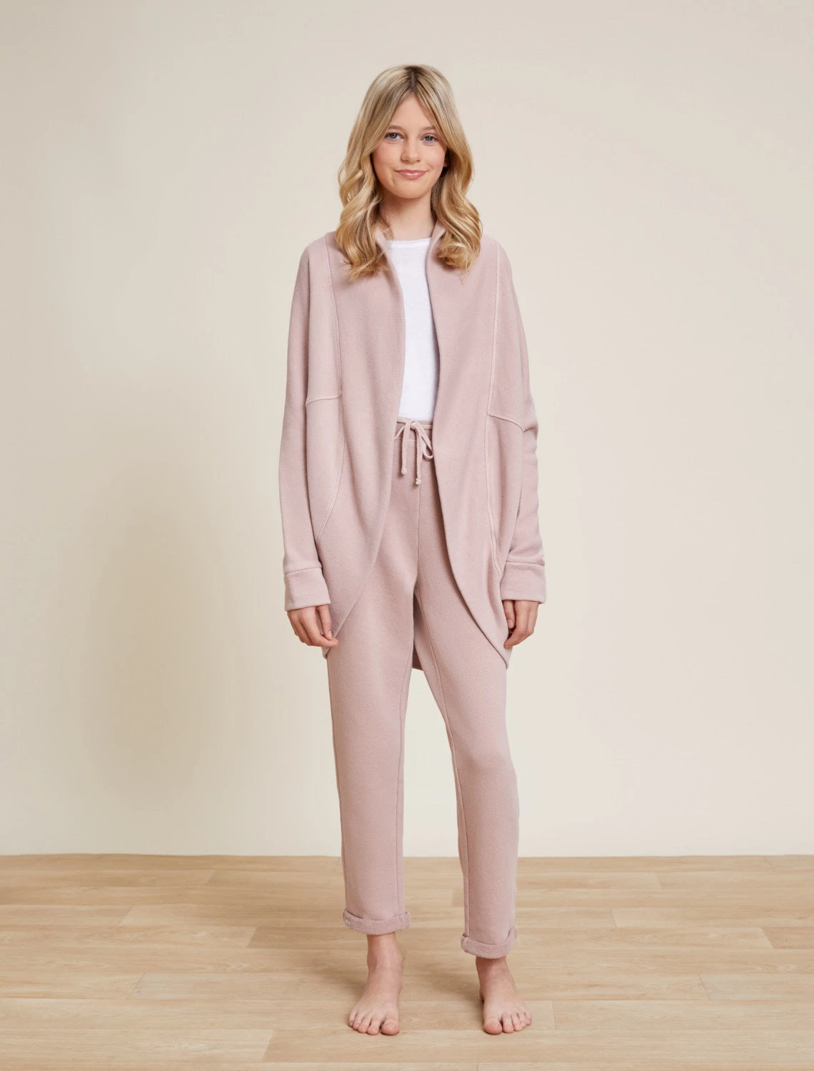 Malibu Collection® Youth Brushed Terry Circle Cardigan 2 Malibu Collection® Youth Brushed Terry Circle Cardigan