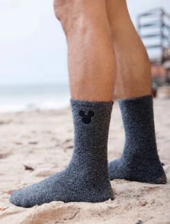 CozyChic® Classic Disney Men's Mickey Mouse 2-pack Socks -MOON HOME Shop DNMCC1366W CARBON MULTI 2