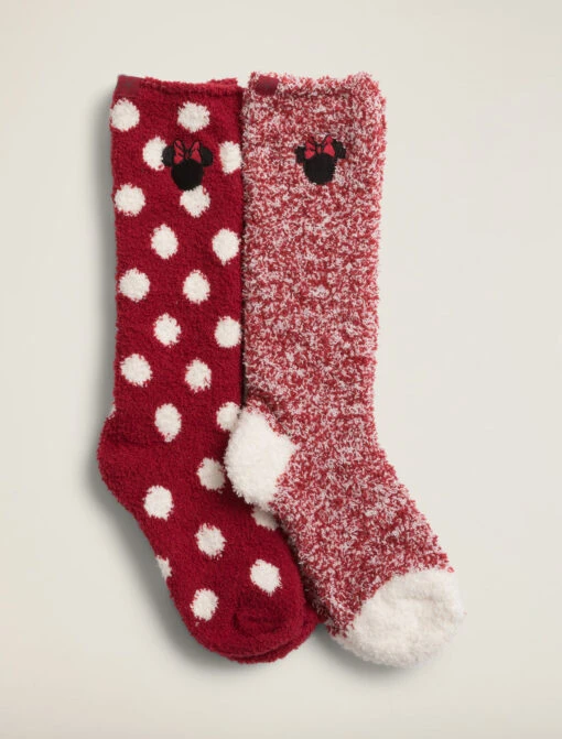 CozyChic® Classic Disney Youth Minnie Mouse 2-pack Socks -MOON HOME Shop DNYCC1369 RUBY 1 11A9529