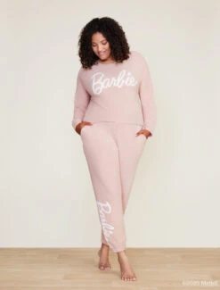 CozyChic Ultra Lite® Women's Barbie™ Jogger -MOON HOME Shop MTWCU21708 DUSTY ROSE WHITE 2748
