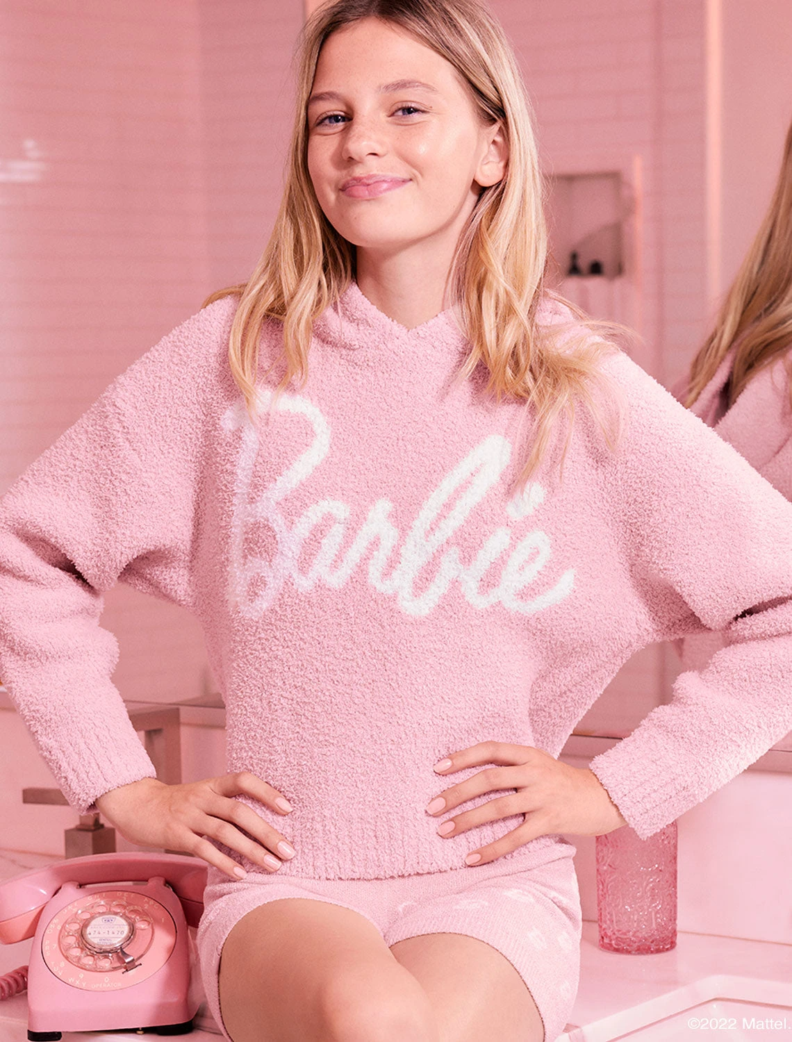 CozyChic® Barbie™ Youth Hoodie 6 CozyChic® Barbie™ Youth Hoodie - Image 4