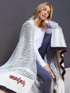 CozyChic® INSPI(RED) Stripe Throw 12 CozyChic® INSPI(RED) Stripe Throw -MOON HOME Shop RDHCC21189 6506 W